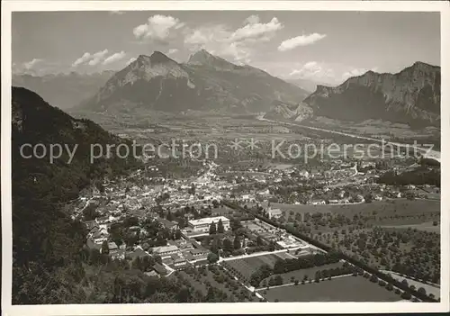 Bad Ragaz Panorama Rheintal mit Gonzen und Alvier Kat. Bad Ragaz