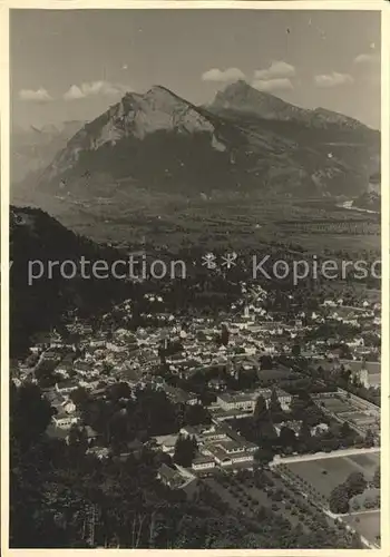 Bad Ragaz Panorama mit Gonzen und Alvier Kat. Bad Ragaz