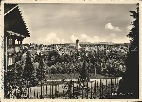 Flawil Ortsansicht mit Kirche Kat. Flawil