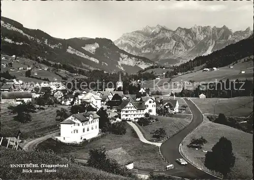 Ennetbuehl Gesamtansicht mit Blick zum Saentis Appenzeller Alpen Kat. Ennetbuehl