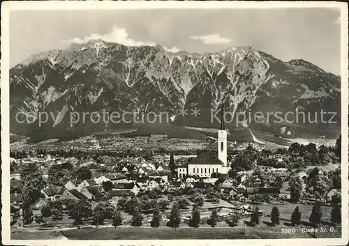 Buchs SG Ortsansicht mit Kirche Alpenpanorama /  /