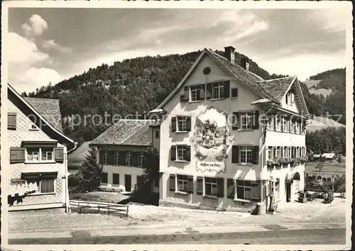 Brunnadern SG Gasthaus Pension zum Anker Fassadenmalerei / Brunnadern /Bz. Toggenburg