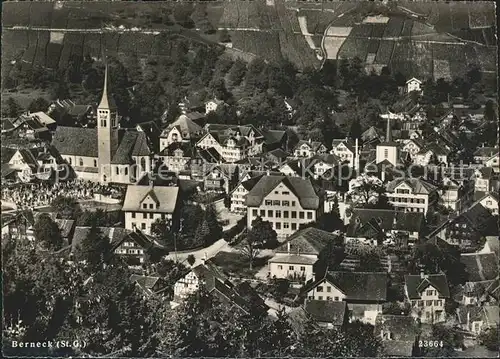 Berneck SG Ortsansicht mit Kirche Kat. Berneck