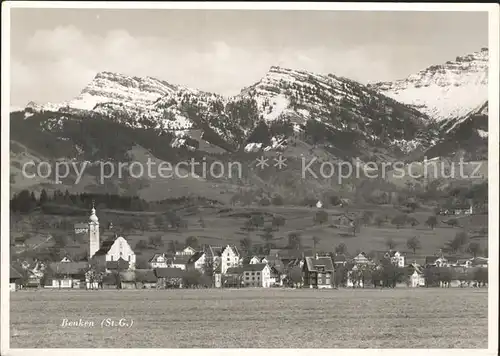 Benken SG Ortsansicht mit Kirche Kat. Benken SG