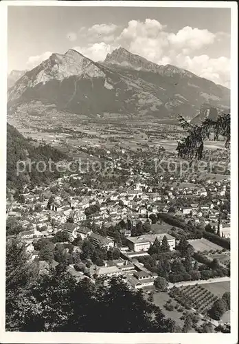 Bad Ragaz Panorama Rheintal mit Gonzen und Alvier Kat. Bad Ragaz