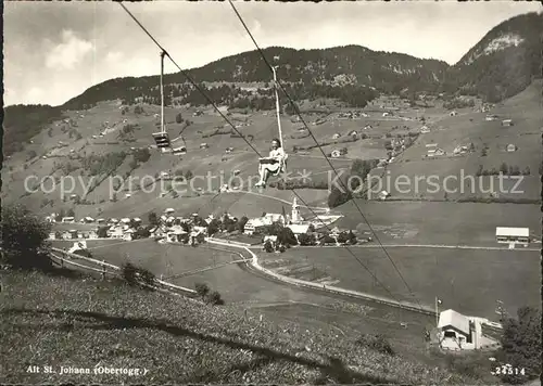 Alt St Johann Ortsansicht mit Kirche Sessellift Talstation Kat. Alt St Johann