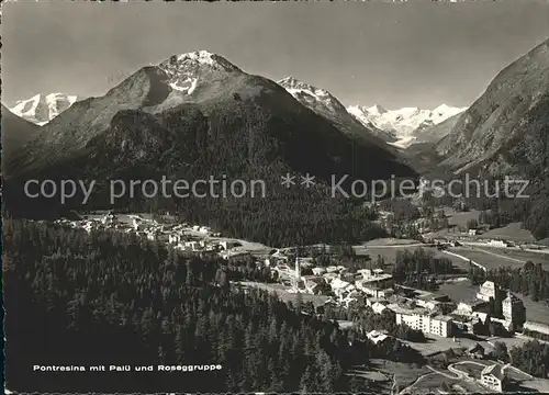 Pontresina Dorfblick Berge Kat. Pontresina