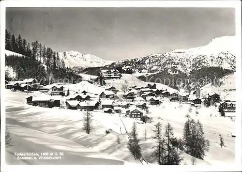 Tschiertschen Winter Dorf Ansicht Kat. Tschiertschen