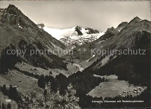 Curaglia und Gliarauns Panorama mit Medelsergletscher Adula Alpen Kat. Curaglia