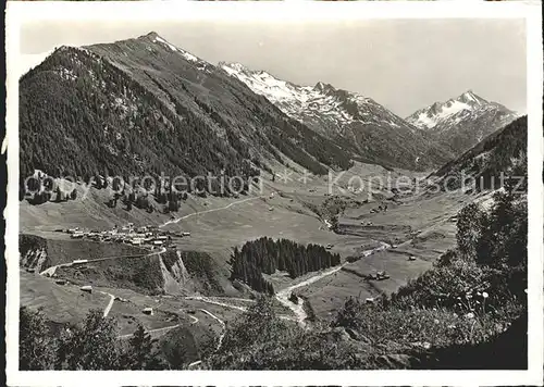 Curaglia Panorama mit Piz Scopi Adula Alpen Kat. Curaglia