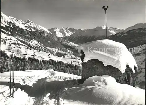 Pany Gueggelstein mit Blick auf Silvrettagruppe Wetterhahn Kat. Pany Luzein