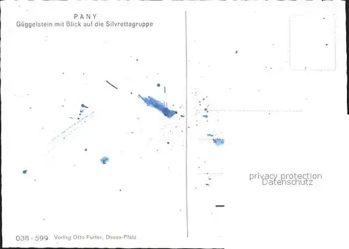 Pany Gueggelstein mit Blick auf Silvrettagruppe Wetterhahn Kat. Pany Luzein