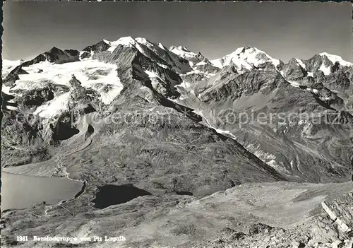 Pontresina Panorama Berninagruppe von Piz Lagalb Bergsee Kat. Pontresina