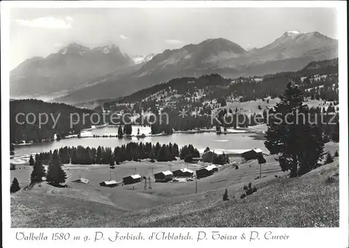 Valbella Panorama mit Oberhalbsteiner Alpen See Kat. Valbella