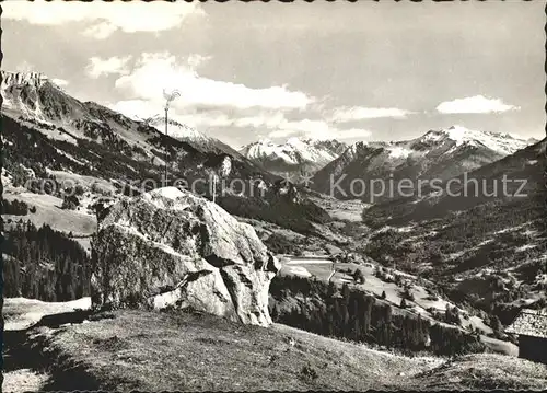 Pany Gueggelstein Aussicht gegen Klosters Alpenpanorama Kat. Pany Luzein