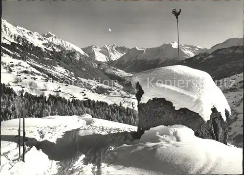 Pany Gueggelstein mit Blick auf Silvrettagruppe Wetterhahn Kat. Pany Luzein