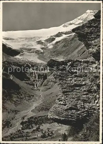 Alp Gruem Blick auf Paluegletscher und Piz Palue Berninagruppe Kat. Alp Gruem