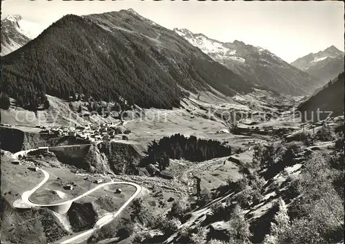 Curaglia Panorama mit Medelsergletscher Medelsertal Piz Vallatscha Kat. Curaglia