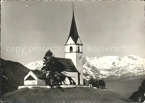 Schmitten GR Bergkirche Alpenpanorama Kat. Schmitten GR