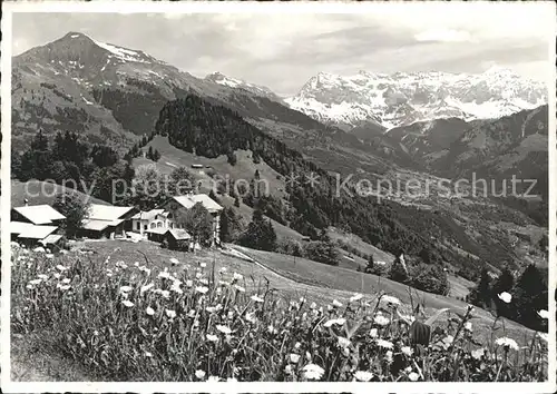 Valzeina Erholungsheim Flueeli Alpenpanorama Kat. Valzeina