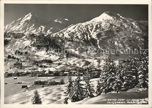 Davos GR Gesamtansicht Wintersportplatz mit Alpenpanorama Parsennbahn Kat. Davos