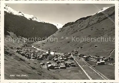 Vals GR Gesamtansicht mit Alpen Kat. Vals