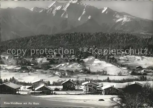 Flims Waldhaus Panorama mit Piz Riein Wintersportplatz Kat. Flims Waldhaus