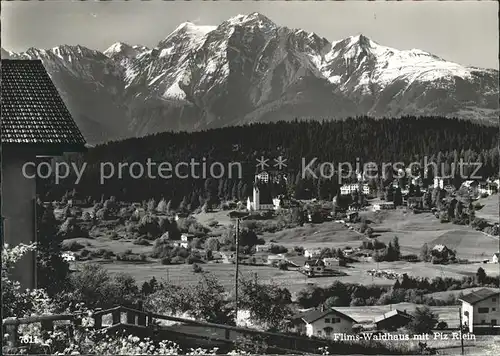 Flims Waldhaus Panorama mit Piz Riein Kat. Flims Waldhaus