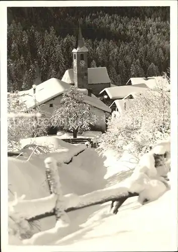 Filisur Hotel Bahnhof Kirche Winterimpressionen Kat. Filisur