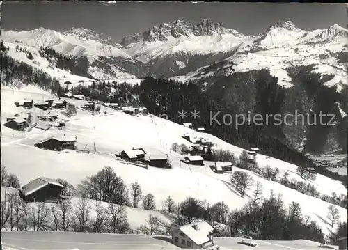 Furna Blick gegen Drusenfluh und Sulzfluh Alpenpanorama Kat. Furna