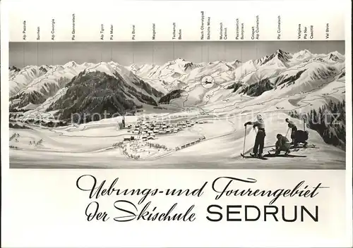 Sedrun Panorama Wintersportplatz uebungsgebiet Tourengebiet Skischule Kat. Sedrun