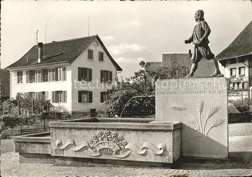 Wermatswil Kleinjogg Brunnen Skulptur Kat. Wermatswil