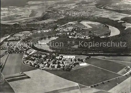 Rheinau ZH Fliegeraufnahme Rheinschleife Kraftwerk Kloster Kat. Rheinau