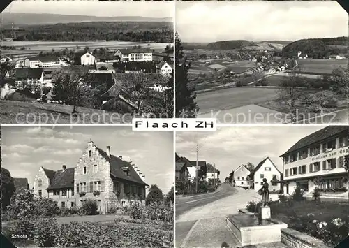 Flaach Teilansichten Schloss Gasthaus Brunnen Skulptur Kat. Flaach