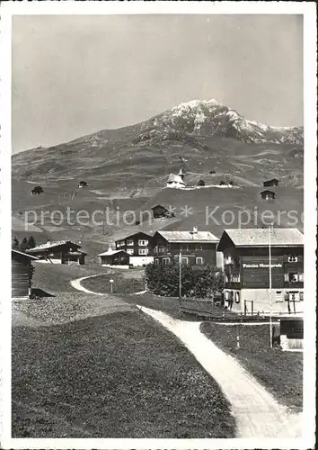 Innerarosa Dorfpartie mit Bergkirchli Weisshorn Plessur Alpen Kat. Innerarosa