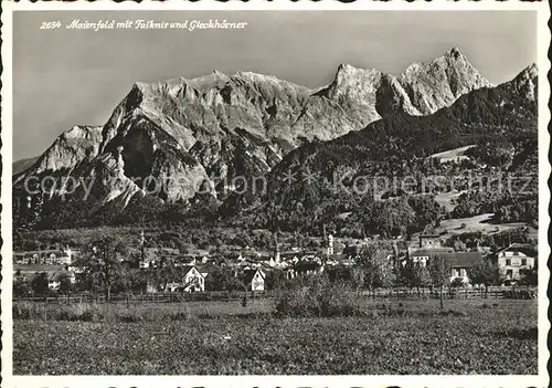 Maienfeld mit Falknis und Glockhoerner Kat. Maienfeld