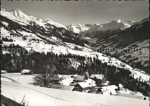 Pany mit Klosters und Alpenpanorama Kat. Pany Luzein