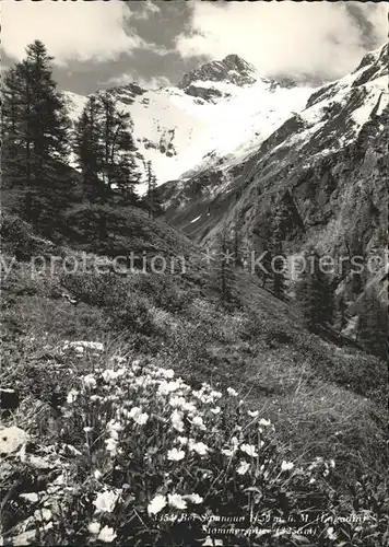 Samnaun Dorf mit Stammerspitze Kat. Samnaun Dorf