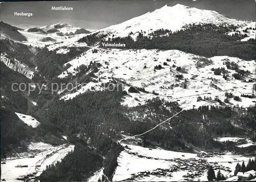 Fideris mit Parsennabfahrt Mattlishorn Heuberge Fideris Kat. Fideris