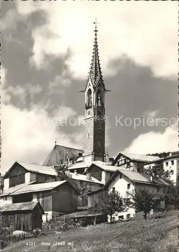 Sent Ortsblick Kirche Kat. Sent