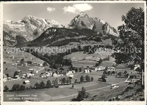 Unterwasser Toggenburg mit Saentis und Schafberg Kat. Unterwasser