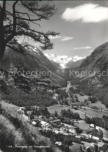 Pontresina mit Rosegletscher Kat. Pontresina