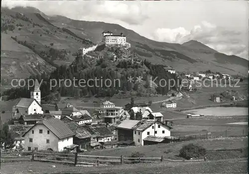 Tarasp Schloss mit Fontana und Sparsels Kat. Tarasp