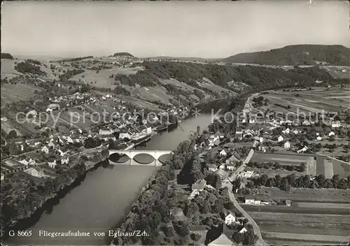 Eglisau Fliegeraufnahme Fluss Bruecke Kat. Eglisau