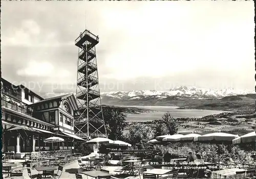 Uto Kulm Gartenterrasse Zuerichsee Alpen Aussichtsturm Kat. Zuerich