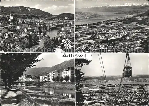 Adliswil Ansichten Seilbahn See Alpen Kat. Adliswil