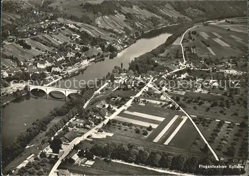 Eglisau Fliegeraufnahme mit Bruecke Kat. Eglisau