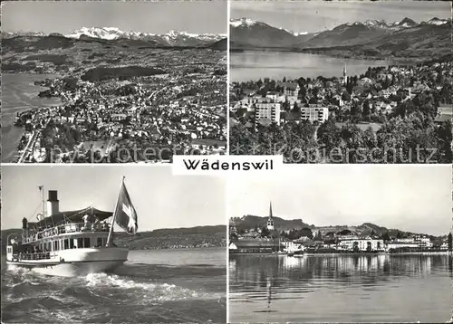 Waedenswil Panorama Teilansichten Faehrschiff Kat. Waedenswil