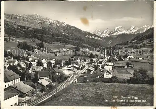 Nesslau mit Churfirsten und Schindelberg Kat. Nesslau