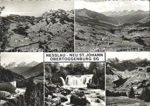 Nesslau mit Neu St Johann Teilansichten Giessenfall Kat. Nesslau